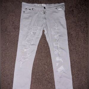 Grey ripped style skinny jeans